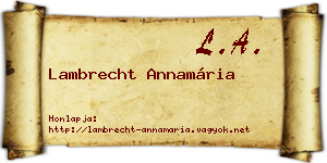 Lambrecht Annamária névjegykártya